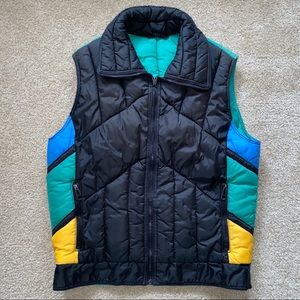 VINTAGE MOUNTAIN GOAT WHITE STAG DOWN VEST JACKET M MEDIUM GREEN PUFFER